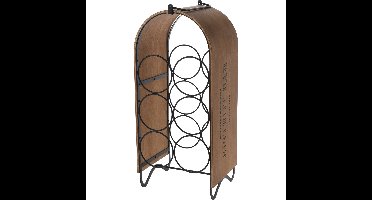 Metalen wijnflessen rek/wijnrek bistrot bar voor 6 flessen 21,5 x 18 x 49 cm