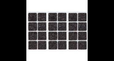 Meubelviltjes - 24x - antislip noppen - 2,5 cm - vierkant - viltglijders