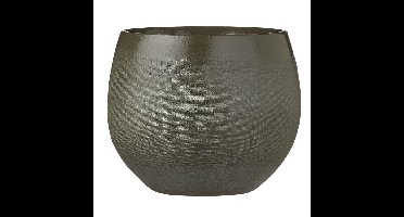 Mica Decorations Bloempot - donkergroen- keramiek - 18 x 15 cm