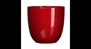 Mica Decorations Bloempot - donkerrood - keramiek - 17 x 16 cm - plantenpotten