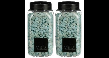 Mica Decorations decoratie steentjes - 2x - lichtblauw - 1 kilo - 650ml - hobby steentjes