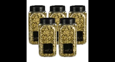 Mica Decorations decoratie steentjes - 5x - goud - 650ml - hobby steentjes