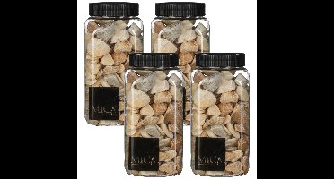 Mica Decorations decoratie stenen - 4x - 650ml - lichtbruin mix - hobby steentjes
