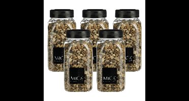Mica Decorations decoratie stenen - 5x - 650ml - bruin mix - hobby steentjes