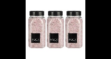 Mica Decorations decoratie stenen/granulaat - 3x - 650ml - roze - hobby steentjes