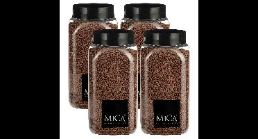 Mica Decorations decoratie stenen/granulaat - 4x - 650ml - koper - hobby steentjes