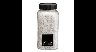 Mica Decorations decoratie stenen/granulaat - 650ml - wit - hobby steentjes