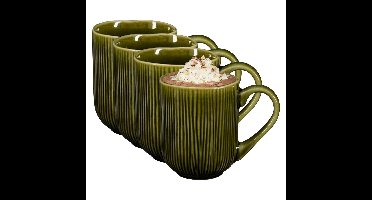 Mica Decorations Koffiemok / theemok Nusa - 8x - groen - 220 ml - mokken - keramiek