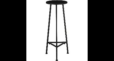Mica Decorations planten tafel - rond - metaal - zwart - H80 x D30 cm