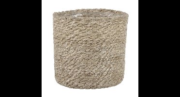 Mica Decorations Plantenpot - rotan - bruin - plantenmand - 14x14cm