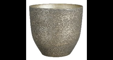 Mica Decorations Plantenpot - zwart met goud - terracotta - 29xH26 cm