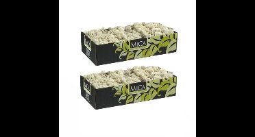Mica Decorations Rendiermos - 4x pakjes - 500 gram - wit/ naturel - hobby mos