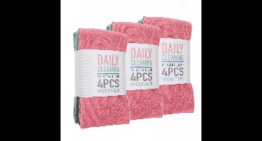 Microvezel schoonmaakdoekjes - 12x - kleurenmix - 41 x 48 cm