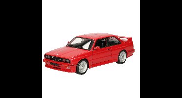 Modelauto - BMW M3 E30 - 1988 - rood - 17 cm - schaal 1:24 - speelgoedauto