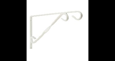 Muurhaken - wit - 18.5 x 30 cm - geplastificeerd verzinkt staal - hanging basket haak
