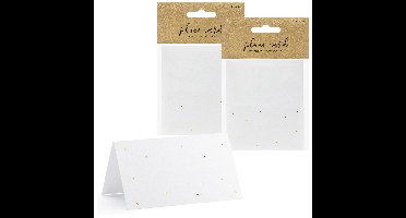 Naamkaartjes/plaatskaartjes Stippen - Bruiloft - wit/goud - 20x stuks - 10 x 6 cm