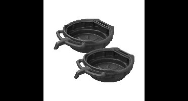 Olieopvangbak - 2x - zwart - kunststof - 8L - met schenktuit