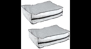 Opbergtas/beschermhoes beddengoed/kleding - 2x - voor onder bed - 85 x 60 x 25 cm