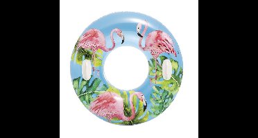 Opblaasbare flamingos zwemband/zwemring 97 cm