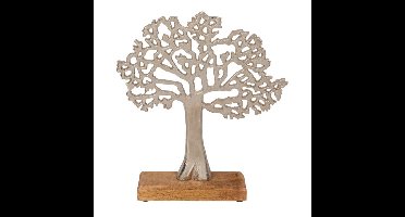 Out of the blue Levensboom - aluminium - houten voet - 33 cm