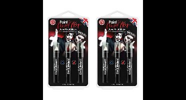 Paint Glow Schmink/make up stiften - 2x - 3 kleuren - voor gezicht/lichaam