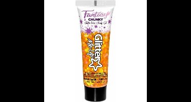 Paintglow Chunky Glittergel voor lichaam en gezicht - oranje - 12 ml