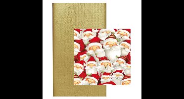 Papieren tafelkleed/tafellaken goud inclusief kerst servetten