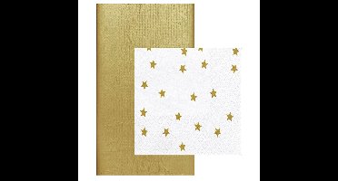 Papieren tafelkleed/tafellaken goud inclusief kerst servetten