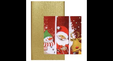 Papieren tafelkleed/tafellaken goud inclusief kerst servetten