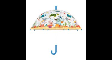 Paraplu voor kinderen - transparant - zeedieren thema - Dia 70 cm - automatisch