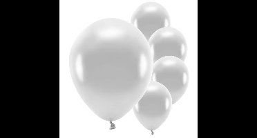 Partydeco ballonnen - 300x - zilver - biologisch afbreekbaar - milieu vriendelijke feestversiering