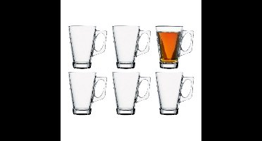 Pasabahce Koffie/thee glazen Ceylon - set 6x stuks - transparant glas - 250 ml