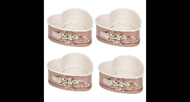 Patisse Springvorm - 4x - hart - anti-aanbak - taartvorm - 12 cm - klein hartje