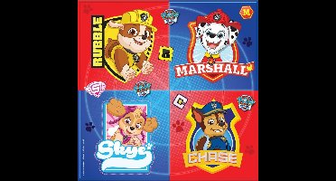 Paw Patrol servetten - 48x - 23 cm - papier - thema feest - kinderfeestje/kinderpartijtje