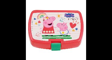Peppa Pig broodtrommel/lunchbox voor kinderen - roze - kunststof - 17 x 12 cm