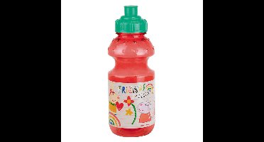 Peppa Pig drinkfles/drinkbeker/bidon met drinktuitje - roze - kunststof - 350 ml