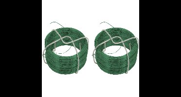 Planten binddraad / staaldraad - 4x - groen - ommanteld - 50 meter - polypropyleen
