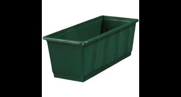 Plantenbak/bloembak - groen - rechthoekig - 60 x 17,5 x 14,5 cm
