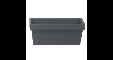 Plantenbak/bloembak terras/balkon - kunststof - 79 x 35 x 33 cm - steengrijs