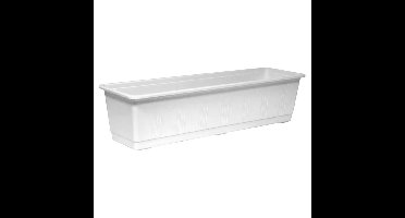 Plantenbak/bloembak - wit - rechthoekig - 60 x 17,5 x 14,5 cm