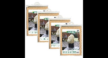 Plantenhoes met trekkoord - 4x stuks - H150 x D100 cm - beige - anti-vorst planten beschermhoes