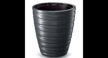 Plantenpot/bloempot Amazing - buiten/binnen - kunststof - antraciet - D30 x H33 cm