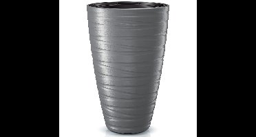 Plantenpot/bloempot Amazing - buiten/binnen - kunststof - steengrijs - D37 x H58 cm