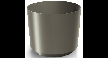 Plantenpot/bloempot Babylon - kunststof - buiten/binnen - titanium grijs - D18 x H18 cm