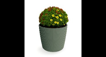 Plantenpot/bloempot Buckingham - buiten/binnen - kunststof - dennen groen - D19 x H17 cm