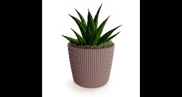 Plantenpot/bloempot Buckingham - buiten/binnen - kunststof - terra bruin - D34 x H30 cm