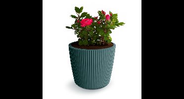 Plantenpot/bloempot Buckingham - buiten/binnen - kunststof - zeeblauw - D14 x H13 cm