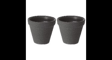 Plantenpot/bloempot Classic Garden - 2x - buiten/binnen - kunststof - antraciet - D40 x H41 cm
