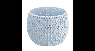 Plantenpot/bloempot kunststof dia 14.5 cm en hoogte 11 cm ijsblauw