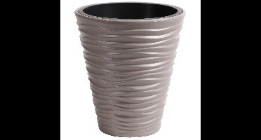 Plantenpot/bloempot Sand Dunes - buiten/binnen - kunststof - beige - D39 x H43 cm